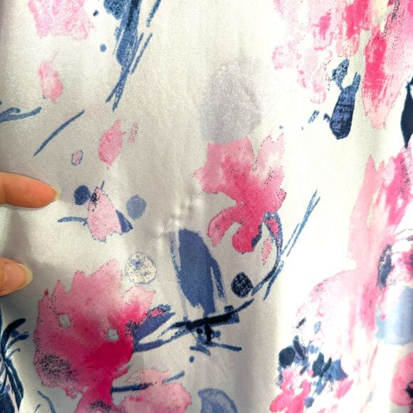 Jones New York Satin Empire Waist Fairy Floral Y2K Maxi Slip Dress Womens Size M - Picture 11 of 13